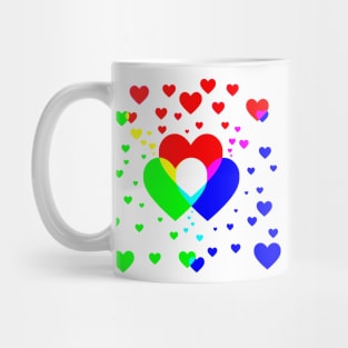 Field of hearts pride pattern in white Mug